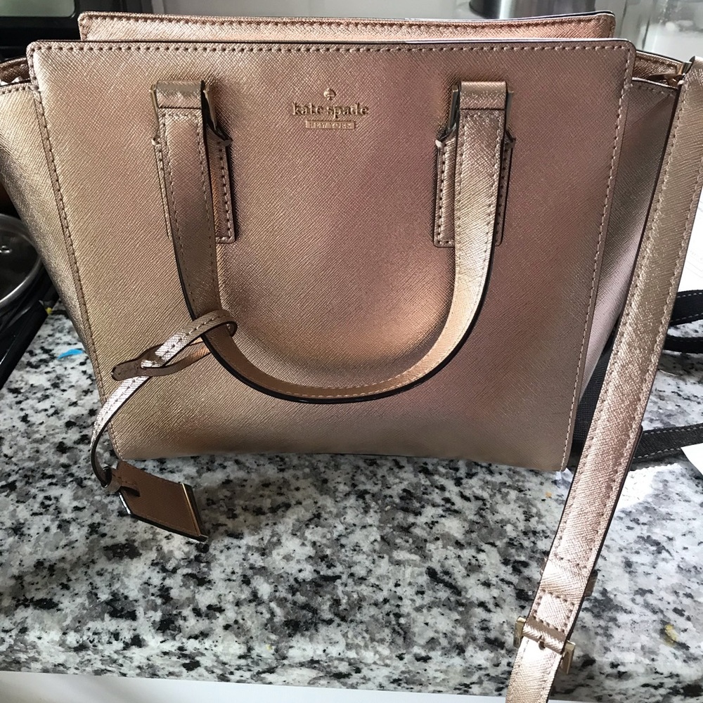 rose gold Kate spade purse